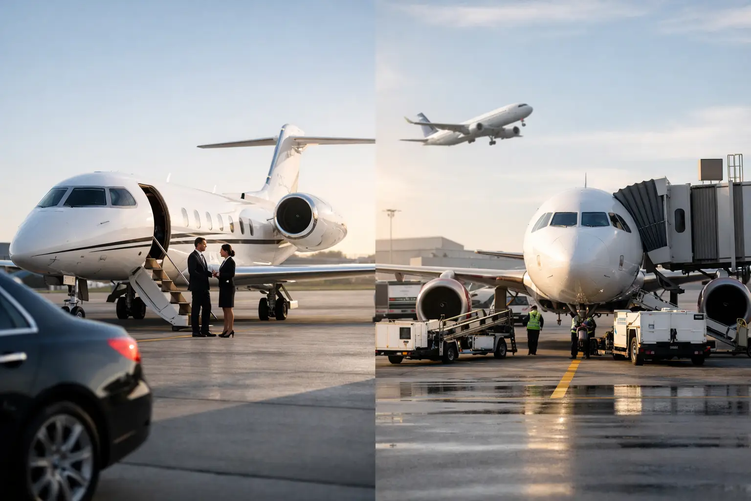 Private Charter Versus Commercial Flights