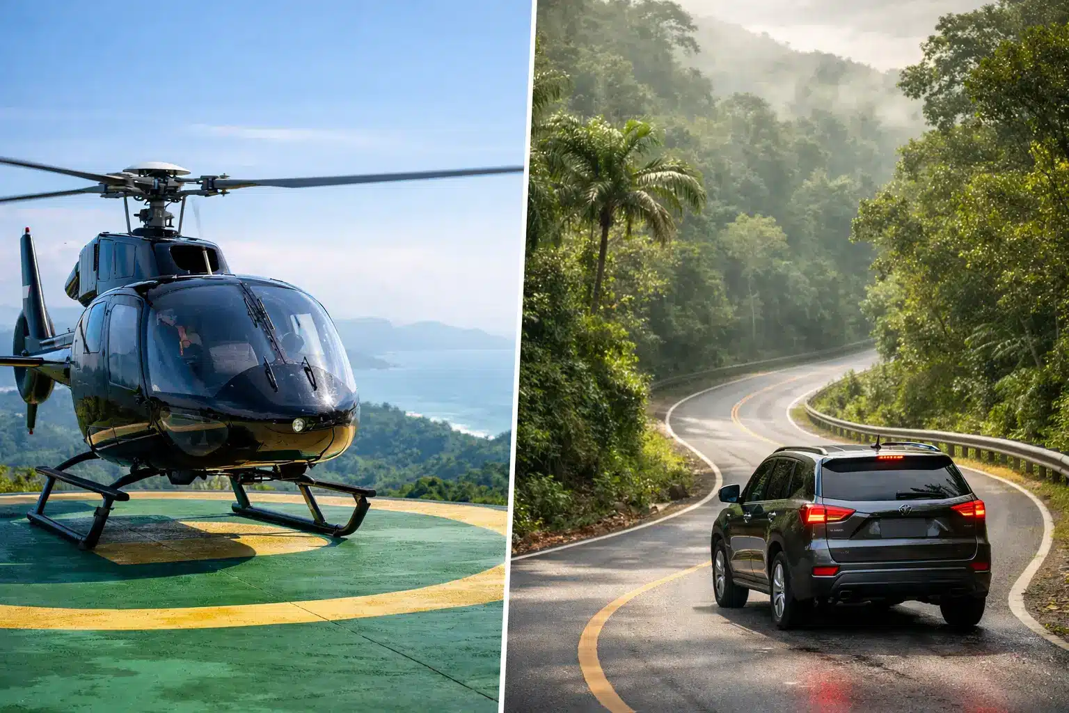 Helicopter Transfer vs Driving in Costa Rica
